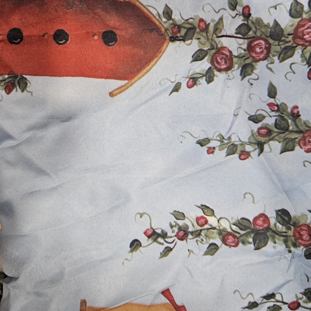 Cat Themed Fabric SHOWER curtain- Red Green Blue  Accents Birdhouses And Bird